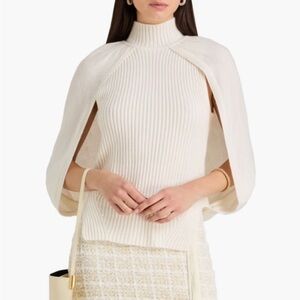 Jonathan Simkhai Jeannie turtleneck cape tank top, medium, cashmere